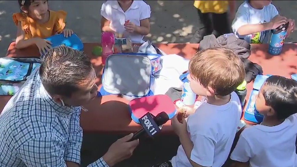 Lunchtime during the first day of school at Lake Balboa College Prep Magnet