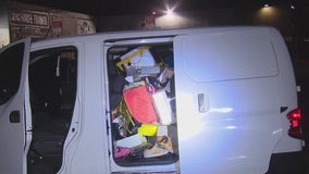 San Fernando Valley heists: Suspects leave behind van stuffed with stolen merchandise